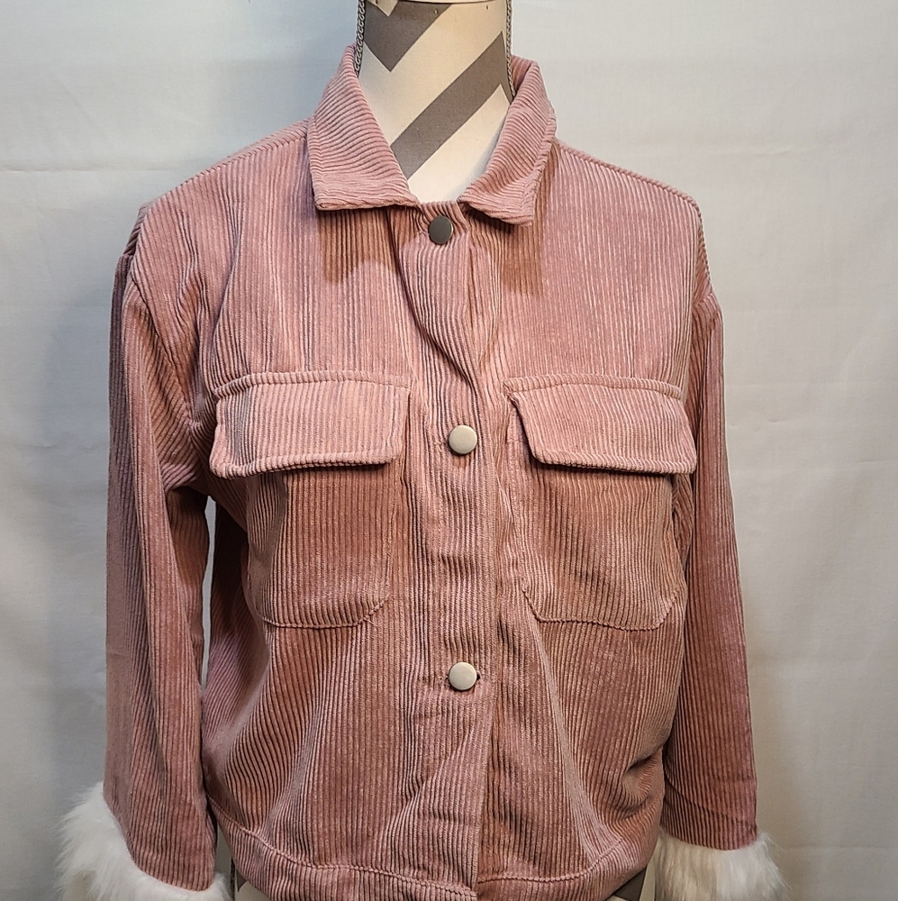 Shein Pink Corduroy Medium Jacket